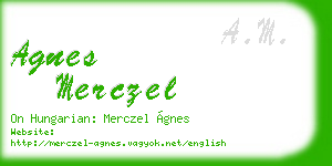 agnes merczel business card